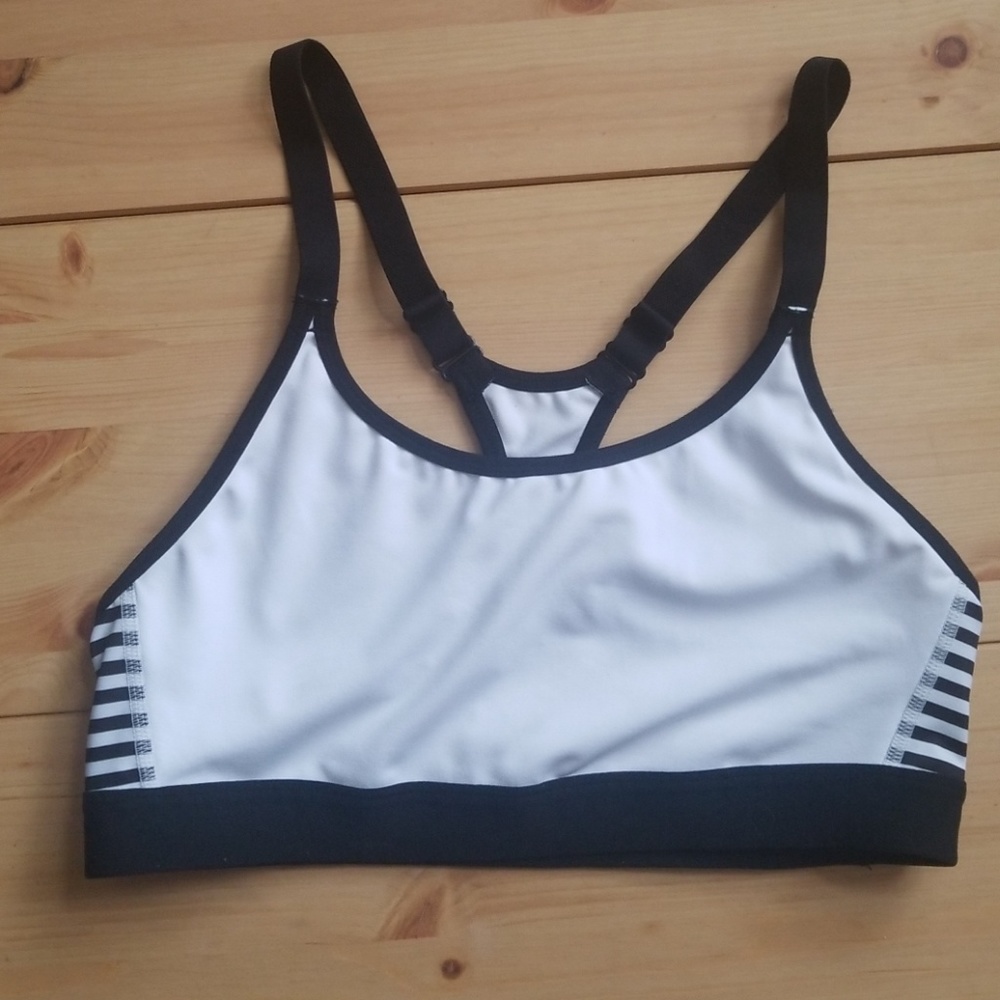 SOLD - Champion white striped sports bra